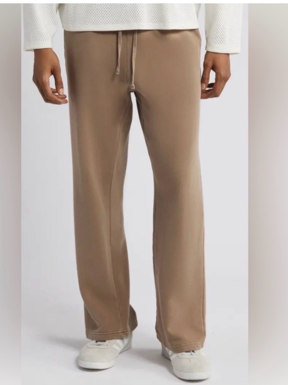 NWT Elwood Core Straight Leg Sweatpants Tan Organic Cotton Large